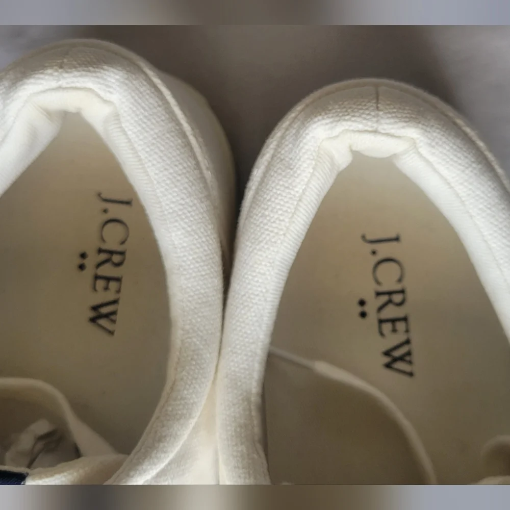 J.Crew White Road Trip Canvas Sneakers Womens Size 7H Casual Low Top Tennis Shoe